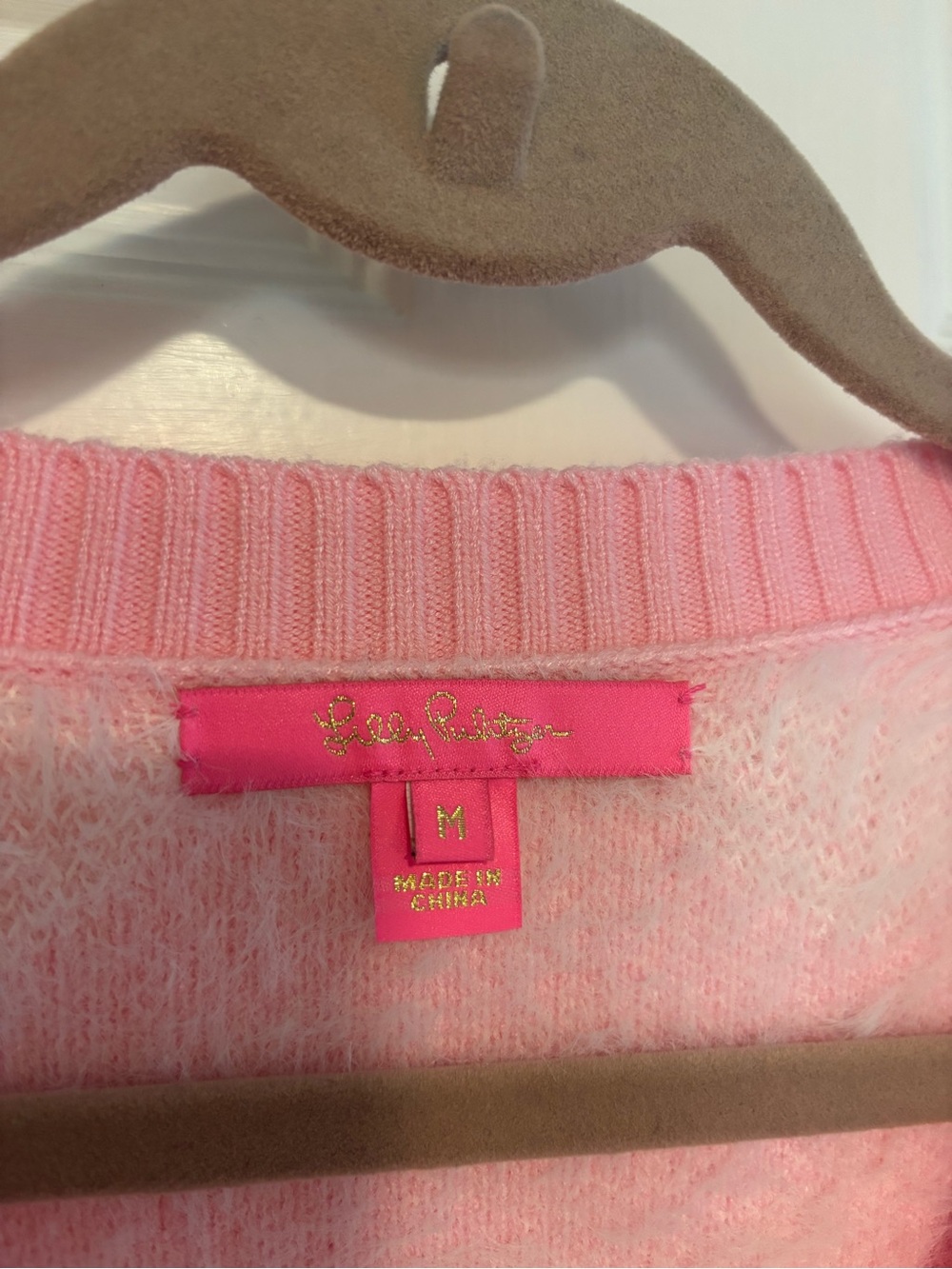 Lilly Pulitzer Pink Cardigan with Heart Pattern - Picture 2 of 3